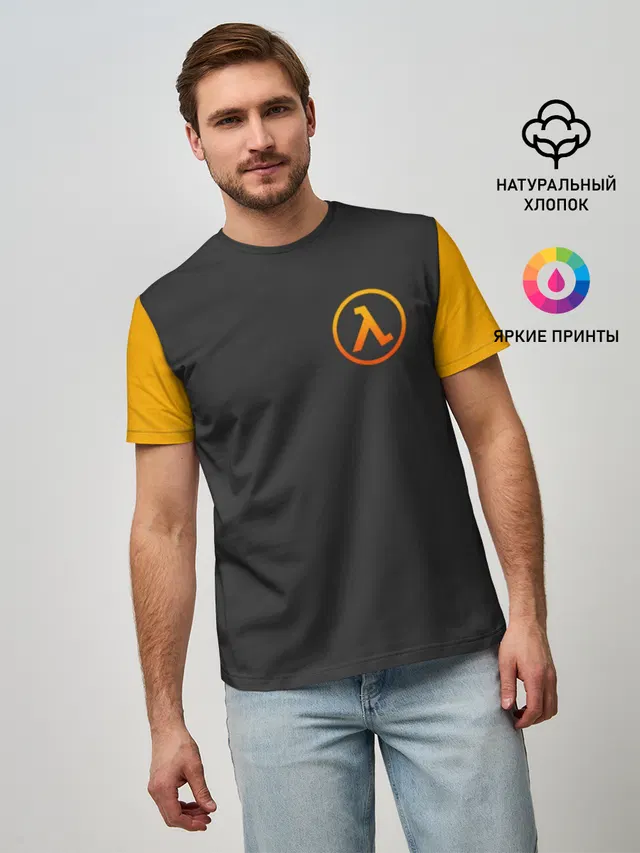 Мужская базовая футболка с принтом «lambda»