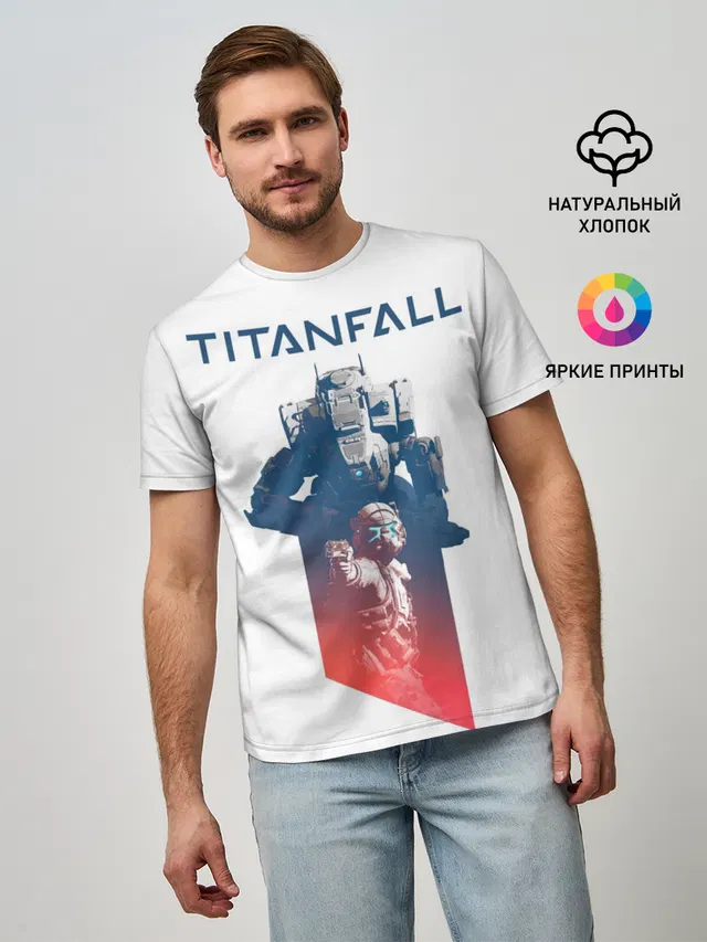 Мужская базовая футболка с принтом «Titanfall»