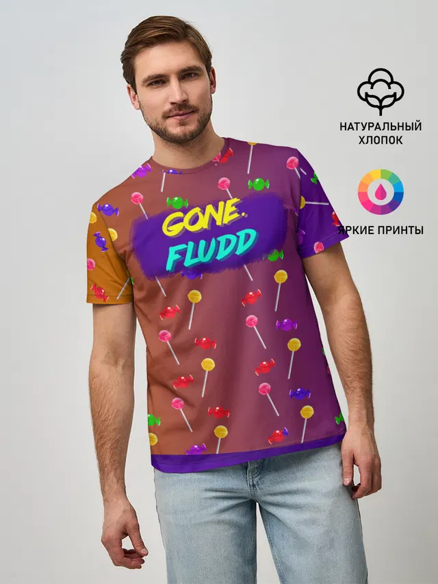 Мужская базовая футболка с принтом «GONE.Fludd»