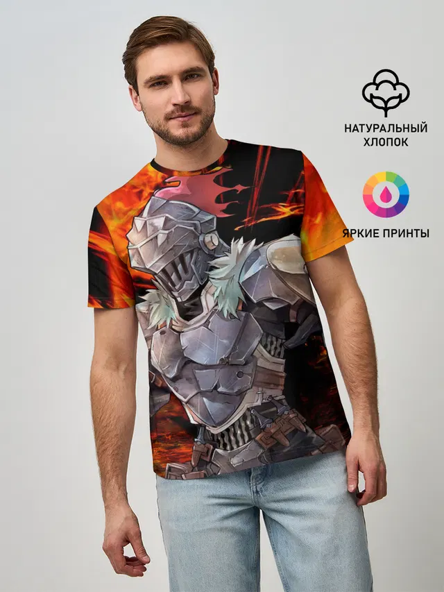 Мужская базовая футболка с принтом «Goblin Slayer 2»