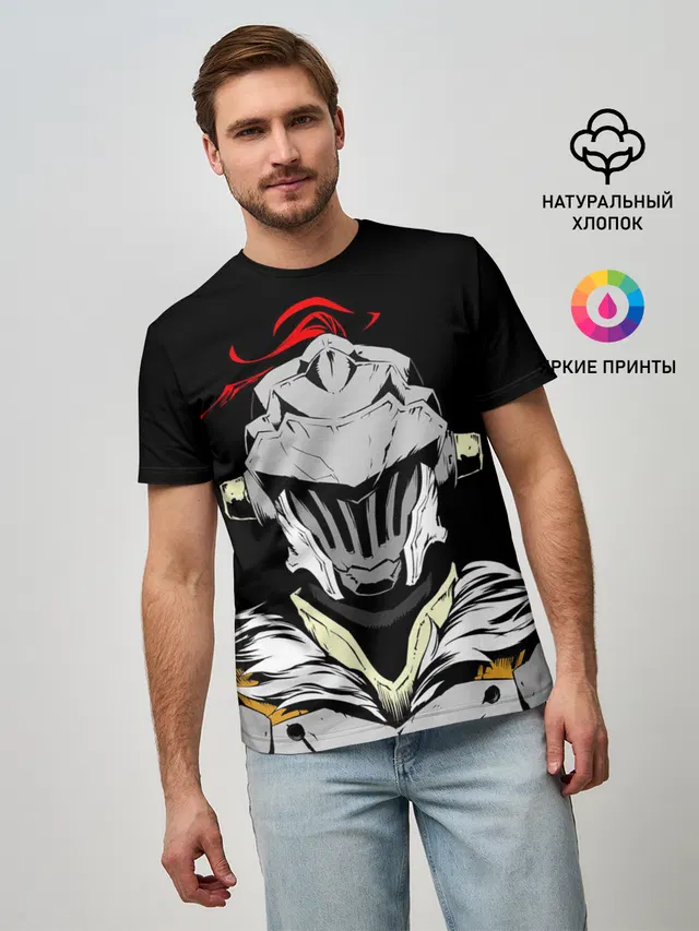 Мужская базовая футболка с принтом «Goblin Slayer 3»