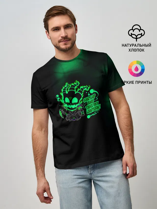 Мужская базовая футболка с принтом «Thresh - League of Legends»