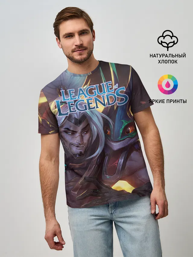 Мужская базовая футболка с принтом «Yasuo»