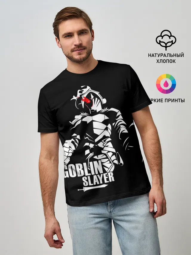 Мужская базовая футболка с принтом «Goblin Slayer 4»