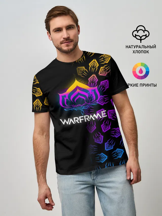 Мужская базовая футболка с принтом «Warframe»