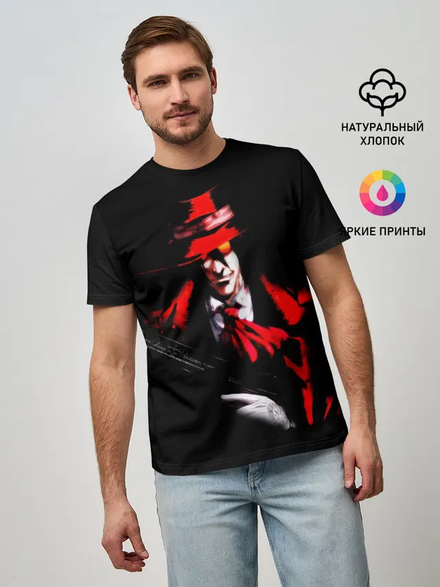 Мужская базовая футболка с принтом «Хеллсинг»