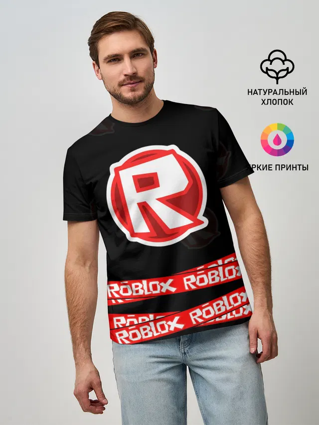 Мужская базовая футболка с принтом «Роблокс — Roblox 2»
