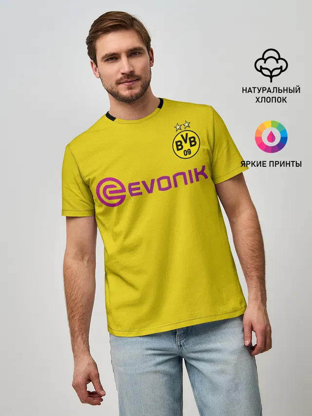 Мужская базовая футболка с принтом «Reus home 19-20»
