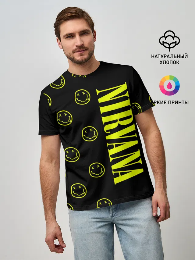 Мужская базовая футболка с принтом «Nirvana 2»