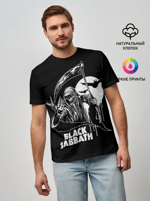 Мужская базовая футболка с принтом «Bat»