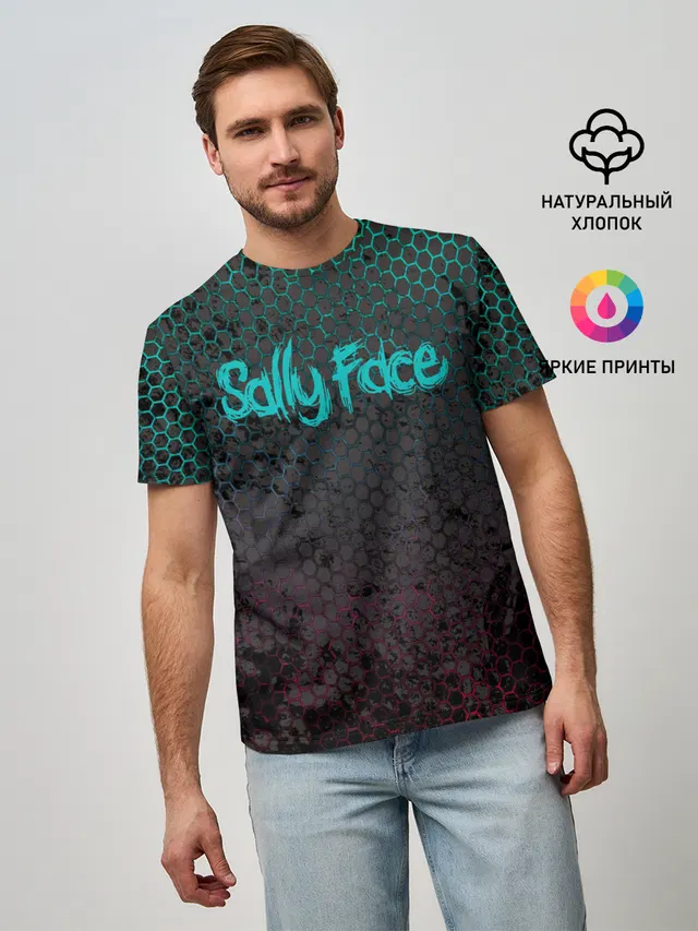 Мужская базовая футболка с принтом «Sally Face game»