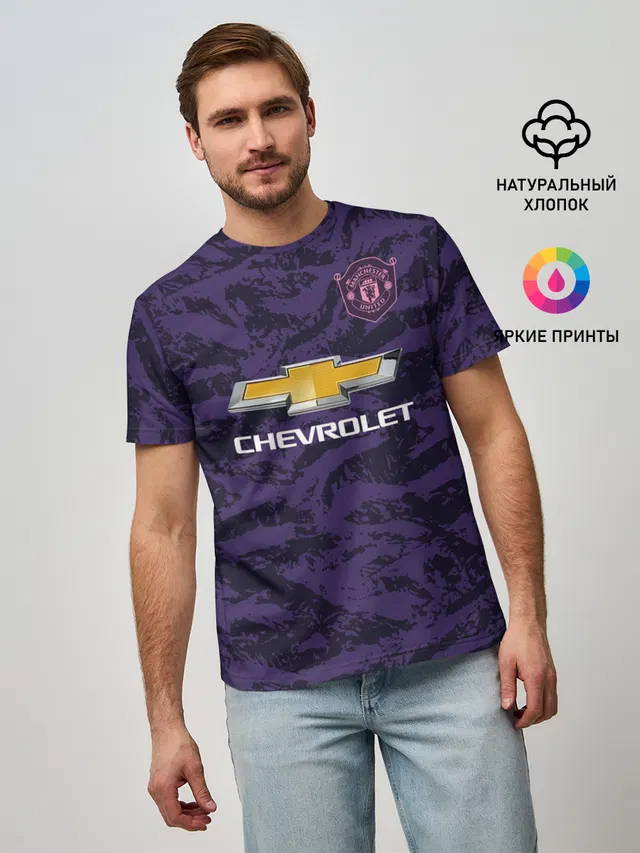 Мужская базовая футболка с принтом «Манчестер Юнайтед — De Gea gk 18-19»