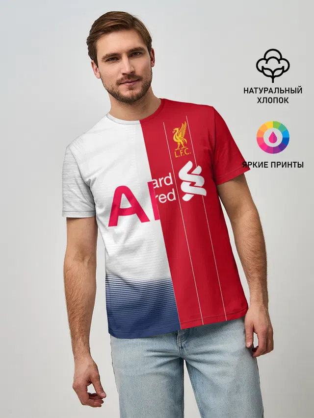 Мужская базовая футболка с принтом «Liverpool vs Tottenham»