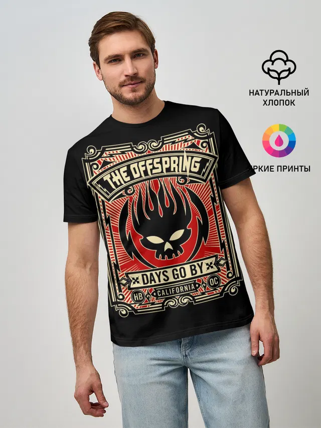 Мужская базовая футболка с принтом «Offspring»