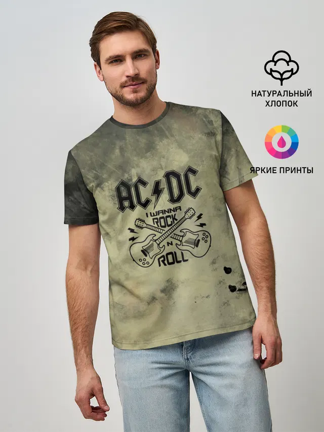Мужская базовая футболка с принтом «AC/DC»