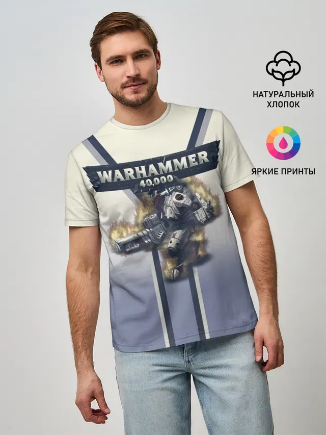 Мужская базовая футболка с принтом «Warhammer — Warhammer 40000: Tau Empire»