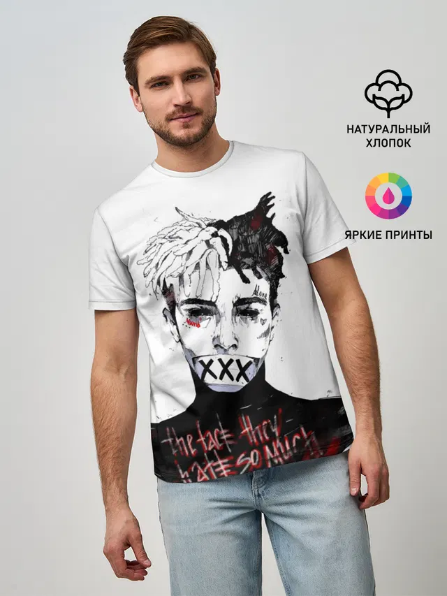 Мужская базовая футболка с принтом «XXXtentacion»