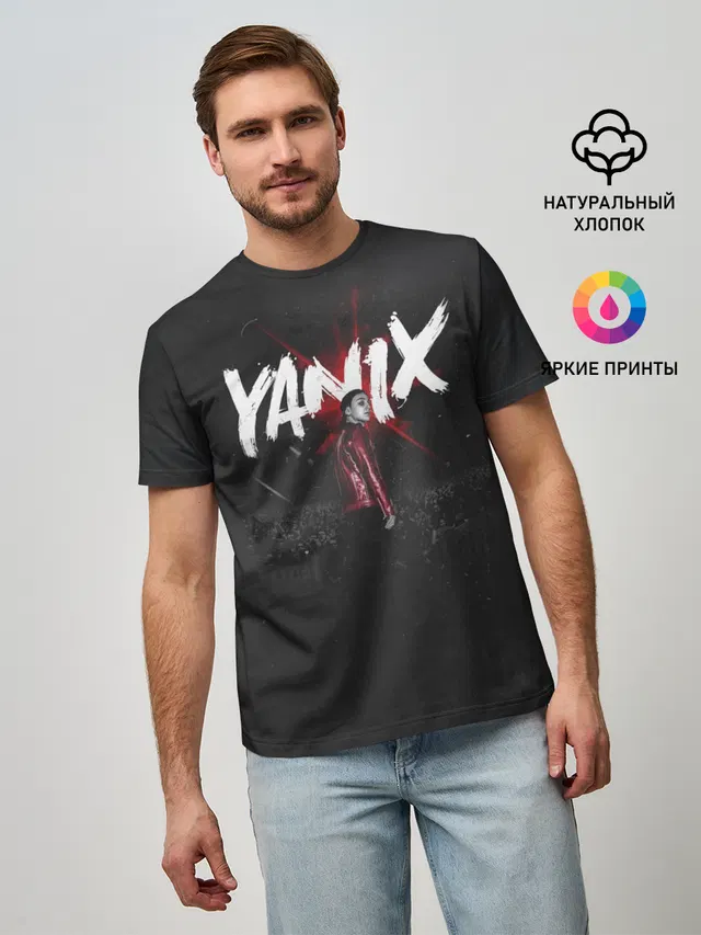Мужская базовая футболка с принтом «Yanix»