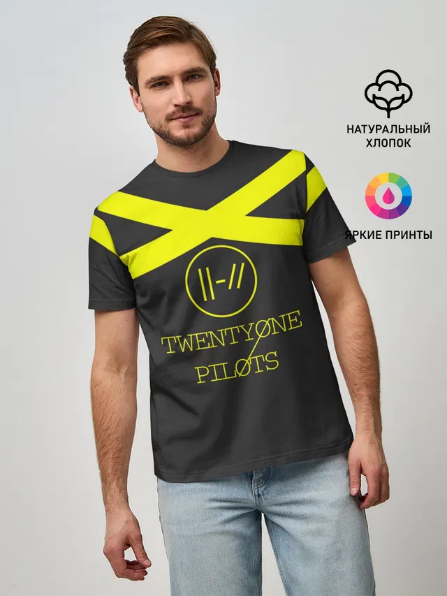 Мужская базовая футболка с принтом «Twenty One Pilots logo»