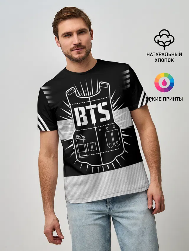 Мужская базовая футболка с принтом «BTS — BTS ARMY 97 JUNG KOOK»