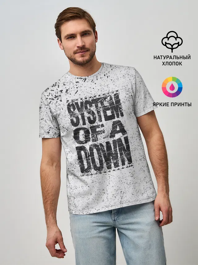 Мужская базовая футболка с принтом «System of a Down»