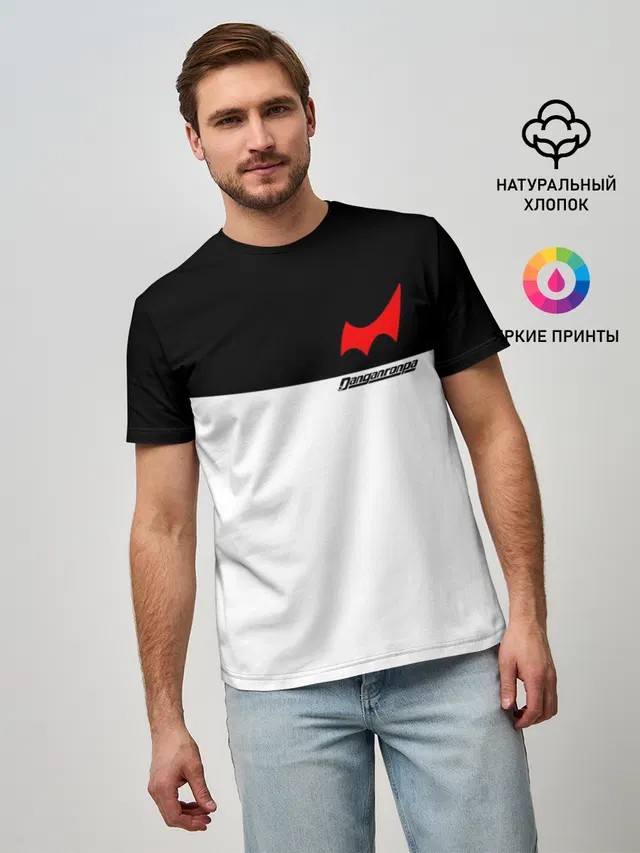 Мужская базовая футболка с принтом «Monokuma School Форма»