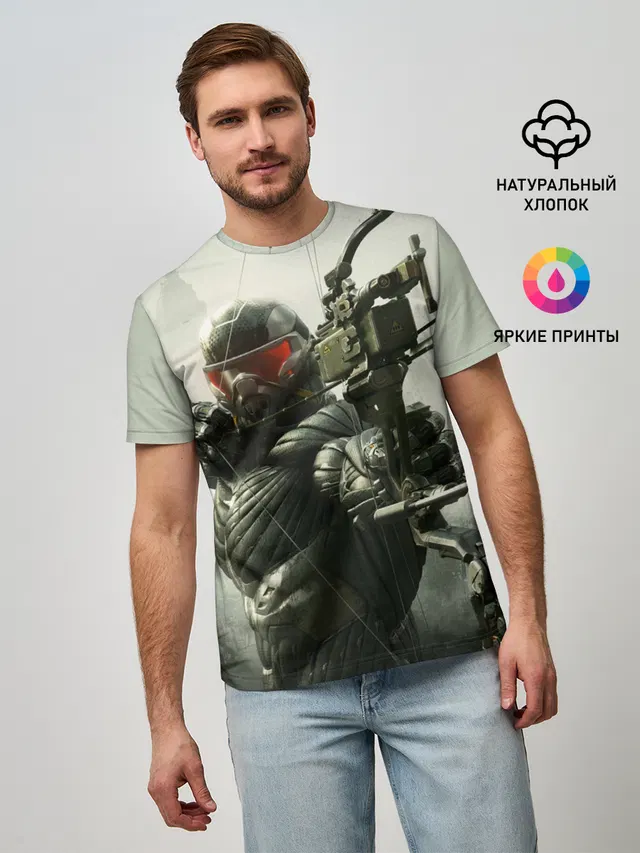 Мужская базовая футболка с принтом «Crysis»