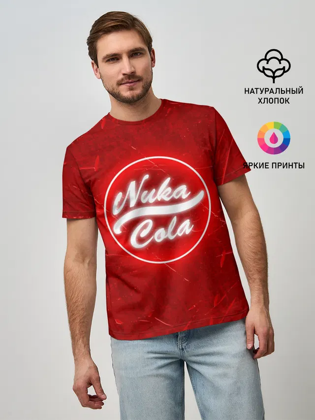 Мужская базовая футболка с принтом «Nuka-Cola»