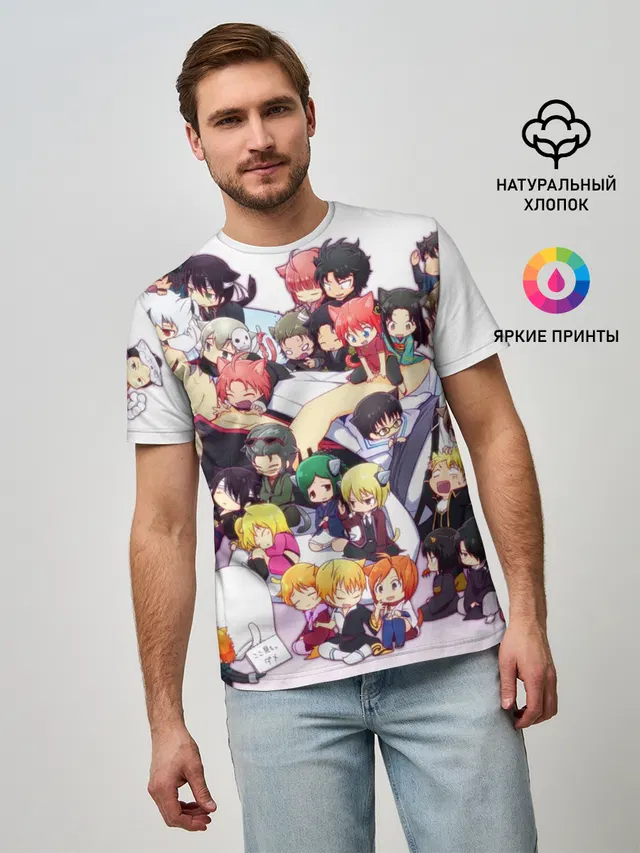 Мужская базовая футболка с принтом «Full Gintama»