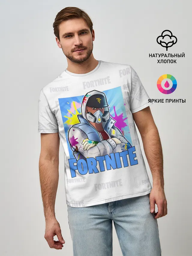 Мужская базовая футболка с принтом «Фортнайт — Fortnite Fan Art»