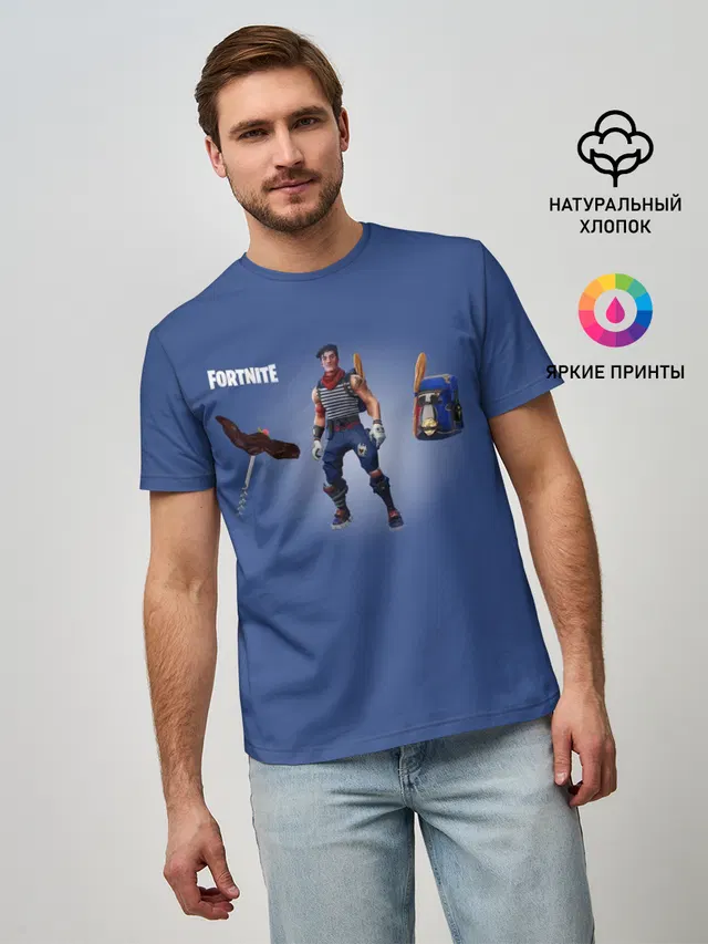 Мужская базовая футболка с принтом «Фортнайт — Fortnite Fan Art»