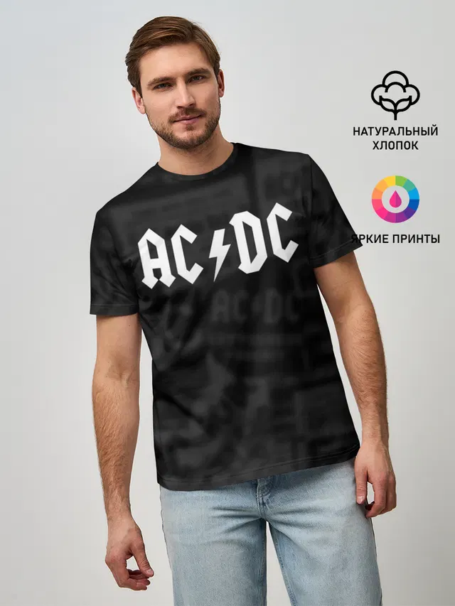 Мужская базовая футболка с принтом «AC/DC»