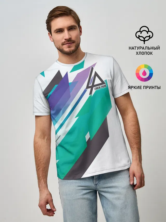 Мужская базовая футболка с принтом «abstract geometric design»