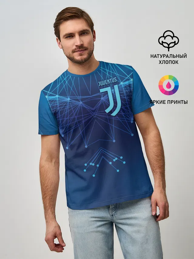 Мужская базовая футболка с принтом «Ювентус — Juventus Lifestyle»