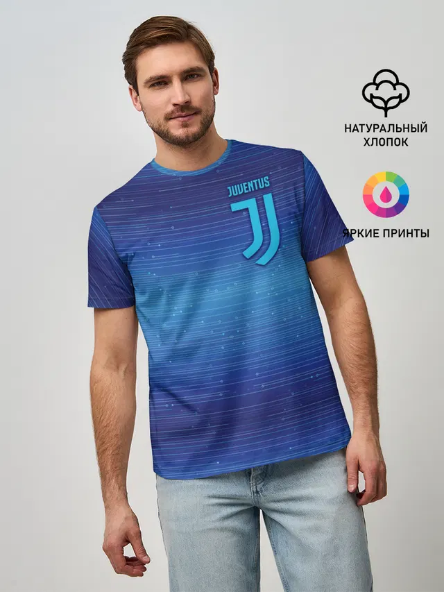 Мужская базовая футболка с принтом «Ювентус — Juventus new uniform»