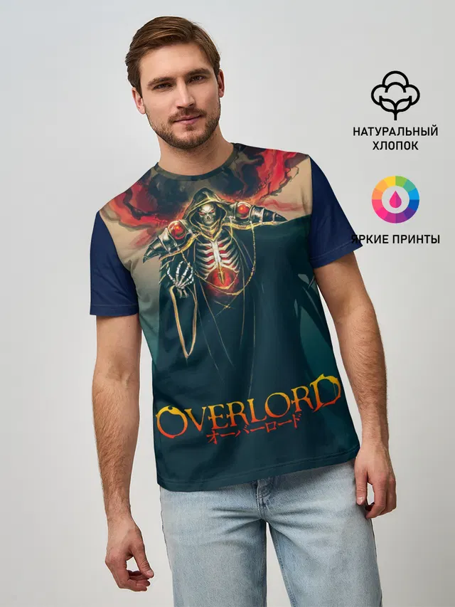 Мужская базовая футболка с принтом «Momonga Overlord»