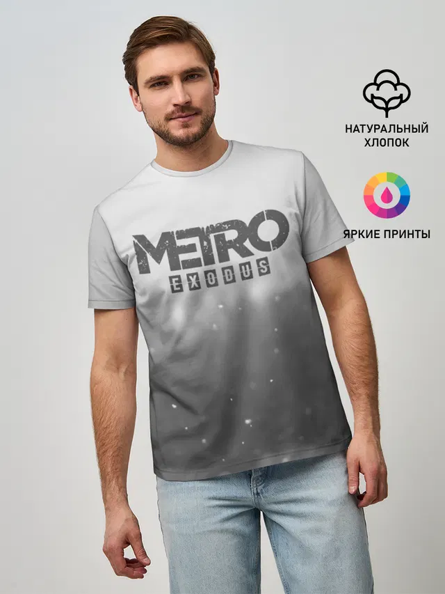 Мужская базовая футболка с принтом «Metro Winter»