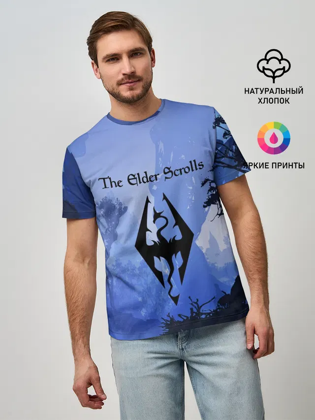 Мужская базовая футболка с принтом «The Elder Scrolls»