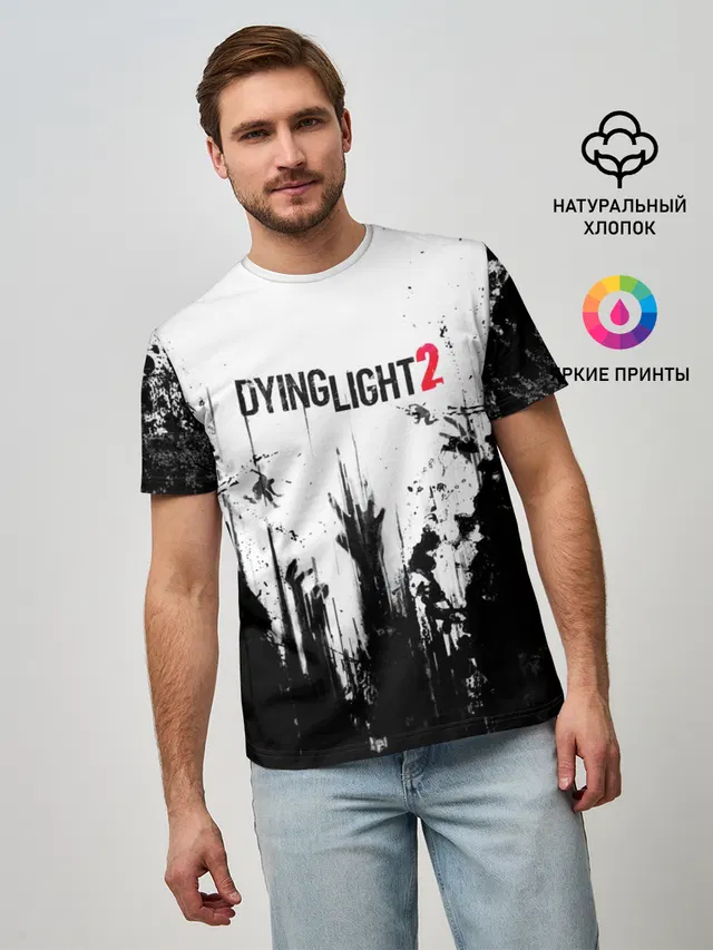 Мужская базовая футболка с принтом «Dying Light — Dying Light 2»