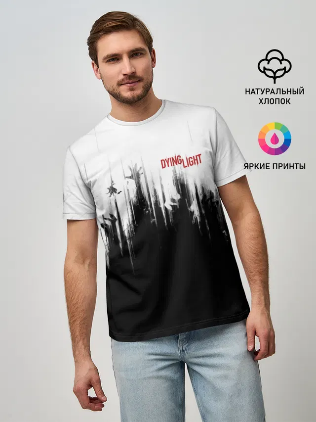Мужская базовая футболка с принтом «Dying Light»