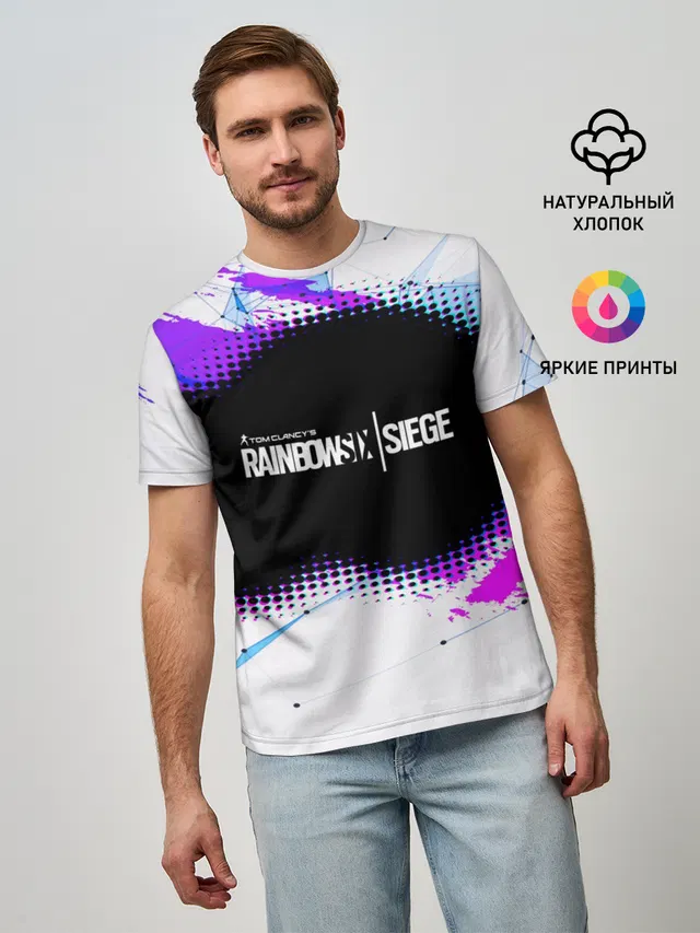 Мужская базовая футболка с принтом «Halftone»