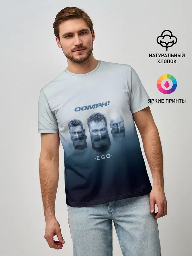 Мужская базовая футболка с принтом «OOMPH»