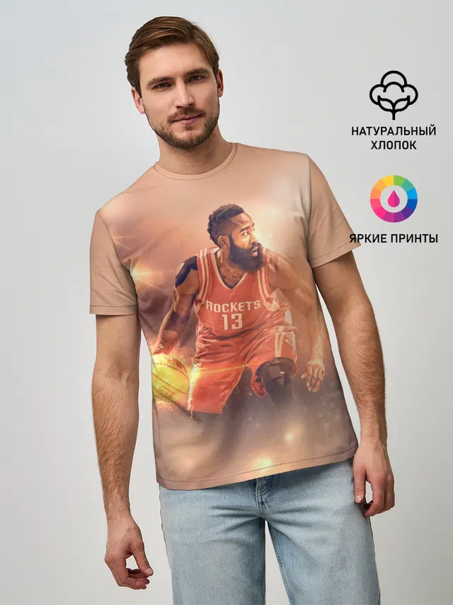 Мужская базовая футболка с принтом «НБА — NBA Stars»