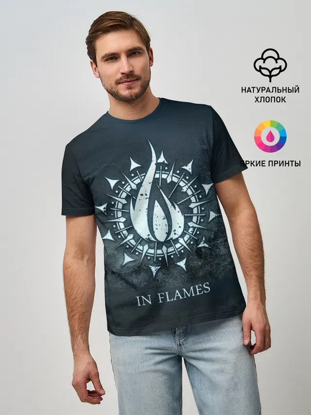 Мужская базовая футболка с принтом «In Flames»
