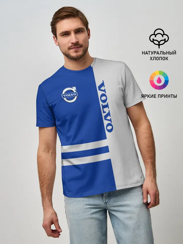 Мужская базовая футболка с принтом «Volvo»