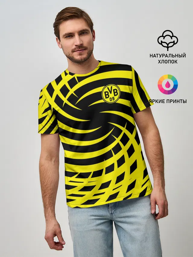 Мужская базовая футболка с принтом «Borussia — FC Borussia Dortmund»