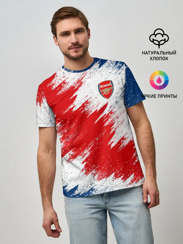 Мужская базовая футболка с принтом «Football»