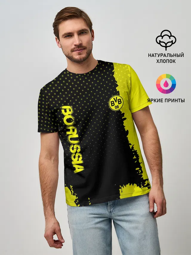 Мужская базовая футболка с принтом «Borussia — Borussia sport»