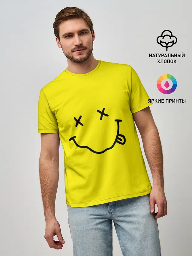 Мужская базовая футболка с принтом «Nirvana»