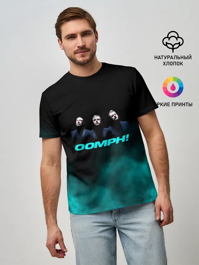 Мужская базовая футболка с принтом «OOMPH»